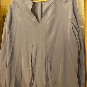 Blue Silk long sleeve free form blouse size L